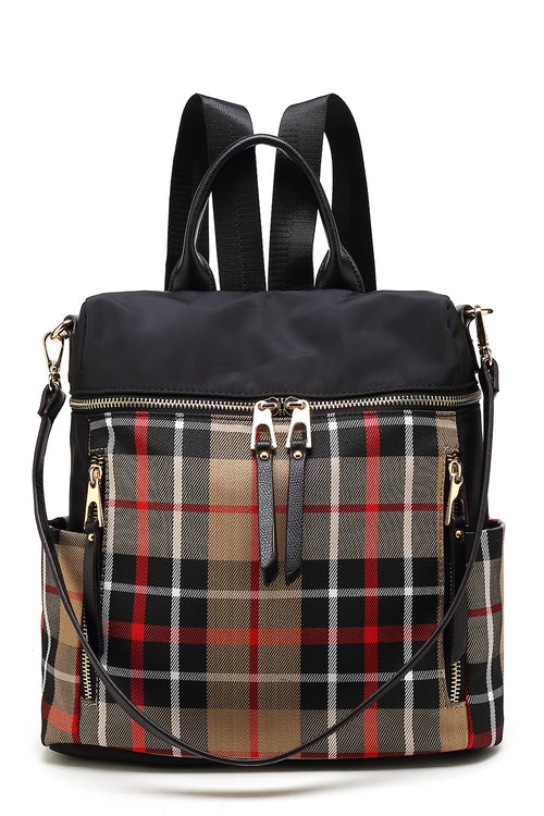 Nishi Plaid Backpack