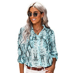 Load image into Gallery viewer, Women Shirts Snake Leopard Print Blouses Female Pockets Tops Nine
