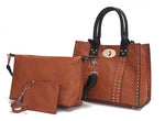 Load image into Gallery viewer, Elissa 3 pc Set Satchel Handbag with Pouch &amp; Coin Purse
