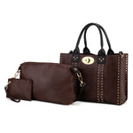 Load image into Gallery viewer, Elissa 3 pc Set Satchel Handbag with Pouch &amp; Coin Purse
