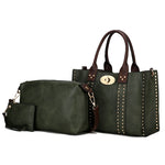 Load image into Gallery viewer, Elissa 3 pc Set Satchel Handbag with Pouch &amp; Coin Purse
