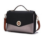 Load image into Gallery viewer, Zayla Color Block Vegan Leather Women Shoulder Handbag
