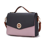 Load image into Gallery viewer, Zayla Color Block Vegan Leather Women Shoulder Handbag
