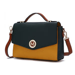 Load image into Gallery viewer, Zayla Color Block Vegan Leather Women Shoulder Handbag
