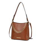 Load image into Gallery viewer, Bizzy Faux Crocodile Embossed Vegan Leather Women Shoulder Bag
