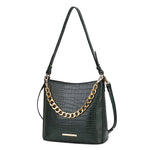 Load image into Gallery viewer, Bizzy Faux Crocodile Embossed Vegan Leather Women Shoulder Bag
