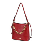 Load image into Gallery viewer, Bizzy Faux Crocodile Embossed Vegan Leather Women Shoulder Bag
