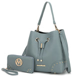 Load image into Gallery viewer, Callie Solid Bucket Bag with matching Wallet
