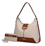 Load image into Gallery viewer, Graciela Hobo Handbag Color-Block Vegan Leather Women
