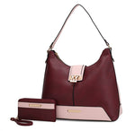 Load image into Gallery viewer, Graciela Hobo Handbag Color-Block Vegan Leather Women
