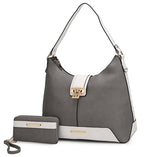 Load image into Gallery viewer, Graciela Hobo Handbag Color-Block Vegan Leather Women
