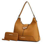 Load image into Gallery viewer, Graciela Hobo Handbag Color-Block Vegan Leather Women
