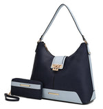 Load image into Gallery viewer, Graciela Hobo Handbag Color-Block Vegan Leather Women
