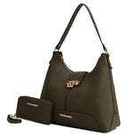 Load image into Gallery viewer, Graciela Hobo Handbag Color-Block Vegan Leather Women
