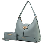 Load image into Gallery viewer, Graciela Hobo Handbag Color-Block Vegan Leather Women
