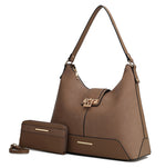 Load image into Gallery viewer, Graciela Hobo Handbag Color-Block Vegan Leather Women
