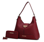 Load image into Gallery viewer, Graciela Hobo Handbag Color-Block Vegan Leather Women
