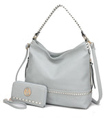 Load image into Gallery viewer, Blake two tone whip stitches Vegan Leather Shoulder bag with Wallet
