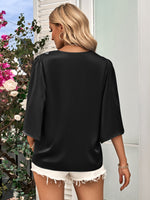 Load image into Gallery viewer, Casual Loose V-neck Top with Half Sleeve
