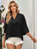 Load image into Gallery viewer, Casual Loose V-neck Top with Half Sleeve
