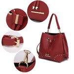 Load image into Gallery viewer, Callie Solid Bucket Bag with matching Wallet
