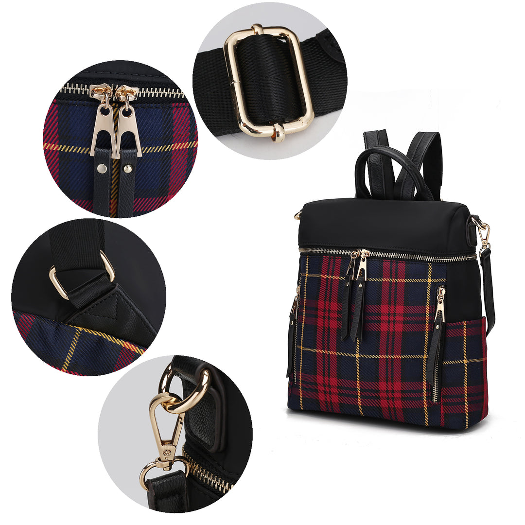 Nishi Plaid Backpack